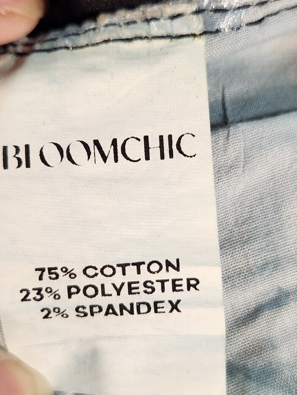 BloomChic Light Blue Denim Mini Skirt with Drawstring Size 10 - Picture 7 of 8